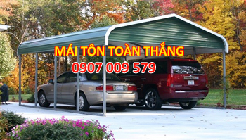 Mái tôn để ô tô cho bãi xe khu vực TPHCM